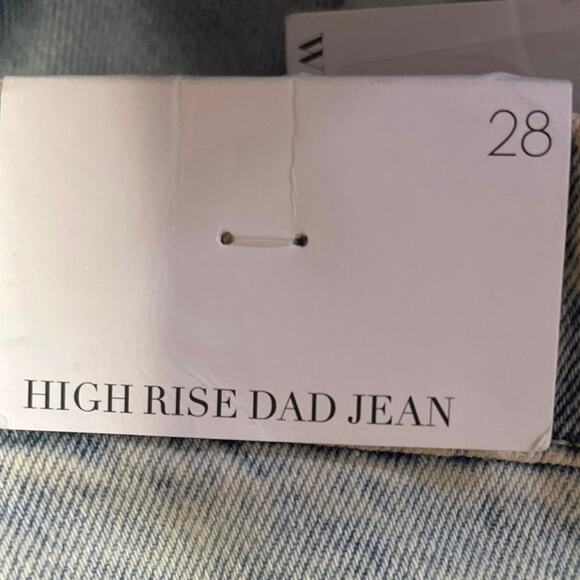 NEW WeWoreWhat Women's Rigid Denim Light Wash Distressed High Rise Dad Jeans  28 - Picture 6 of 7